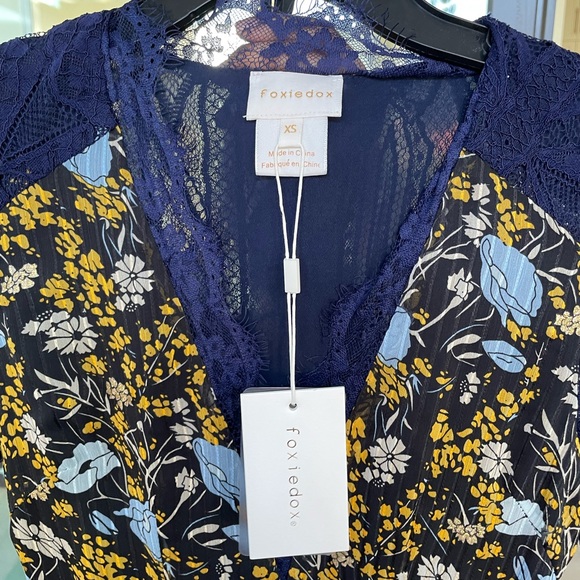 NWT foxiedox midi lace dress navy - Picture 2 of 3